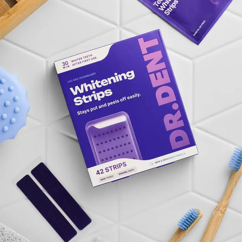 ⚡Flash-Sale⚡100k-sold⚡DRDENT Purple Teeth Whitening Strips - Safe for Enamel - Non Sensitive Teeth Whitening - Peroxide-Free-A11