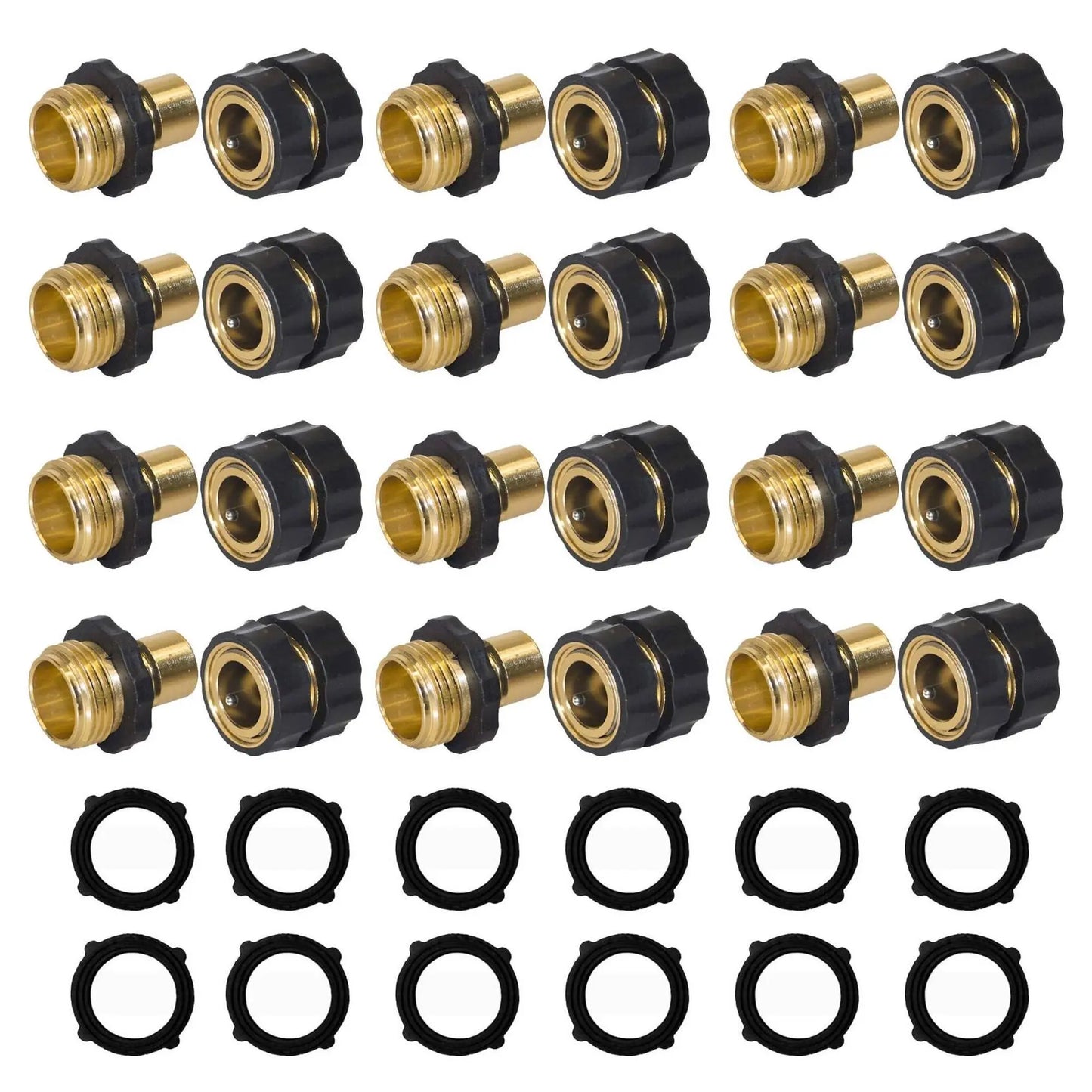 🏆Flash Sale⚡ 340K+ SOLD! 🏆Hourleey Garden Hose Quick Connector, 3/4 Inch Male and Female Garden Hose Fitting Quick Connector-HZ
