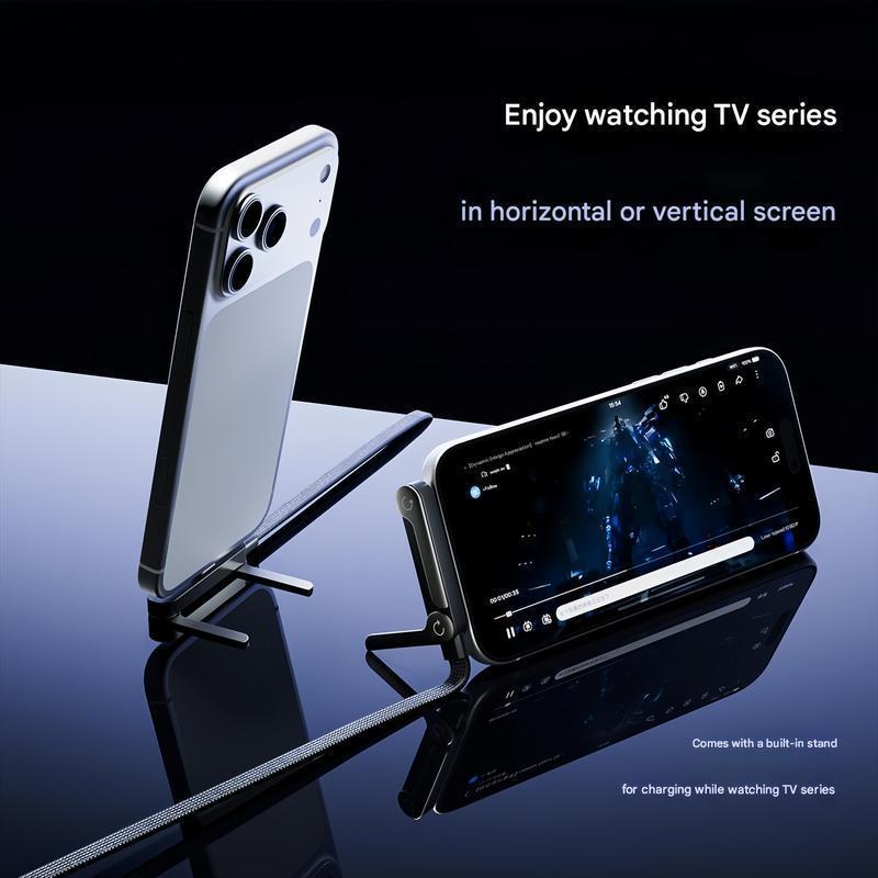 ⚡Official Authorized | MFi-Certified Cables🔥 2-in-1 Invisible Holder Charger Cable - 240W Fast Charging Cord with Built-In Phone Stand-YTY5