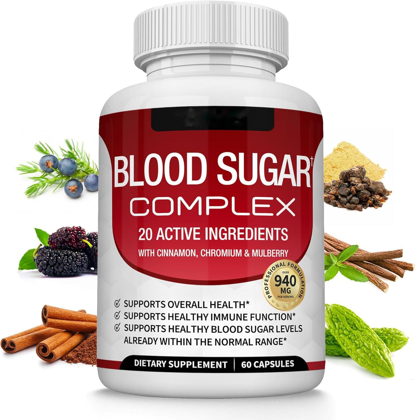 SimpleSigil™Blood Sugar Complex 20 Vitamins & Minerals Support Overall Health-W18