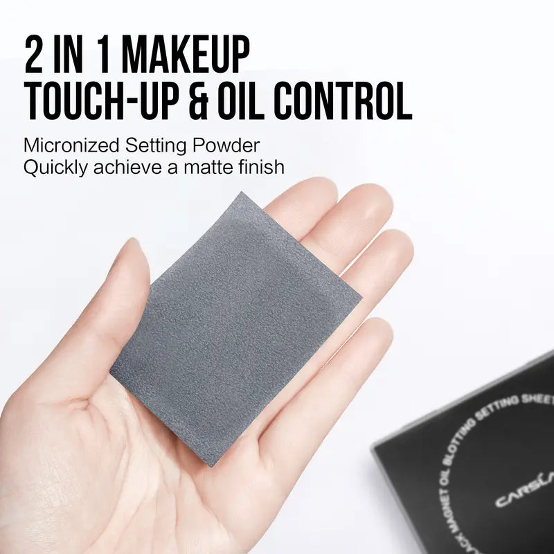 🏆Flash Sale⚡ 50K+ SOLD!💥CARSLAN Black Magnet Oil Blotting Setting Sheet 🏆-A11