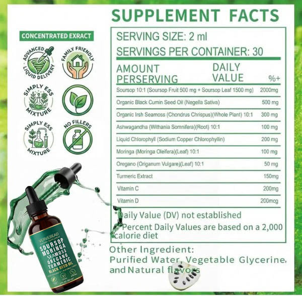 🔥First 100:2nd Item 60%Off🔥Soursop Natural Drops -ZDQ8