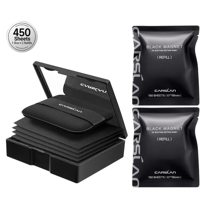 🏆Flash Sale⚡ 50K+ SOLD!💥CARSLAN Black Magnet Oil Blotting Setting Sheet 🏆-A11