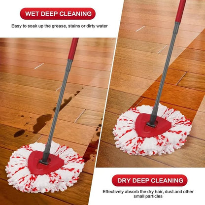 🔥3 Pack Spin Mop Heads with Scrubbing Pad - 2026 Upgraded 2-in-1 Mop Head for O-Cedar EasyWring 1-Tank System. Built-in Scrub Pads for Stuck-on-A01