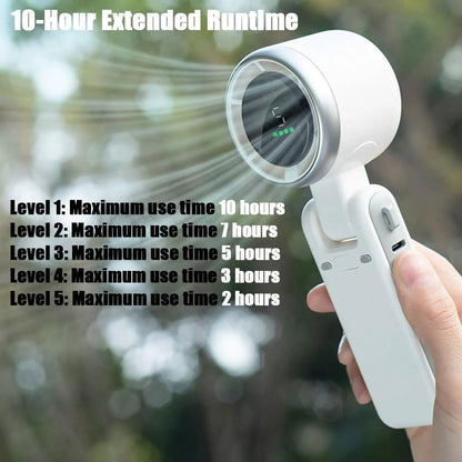 ⚡Crazy-Sale⚡60k-Sold⚡ Portable Turbo Handheld Fan: 12H Long-Life Battery for Travel & Beach-886