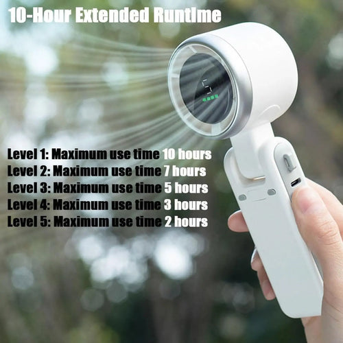 ⚡Crazy-Sale⚡60k-Sold⚡ Portable Turbo Handheld Fan: 12H Long-Life Battery for Travel & Beach-886