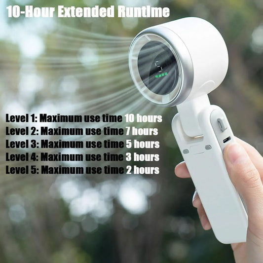 ⚡Crazy-Sale⚡60k-Sold⚡ Portable Turbo Handheld Fan: 12H Long-Life Battery for Travel & Beach-886