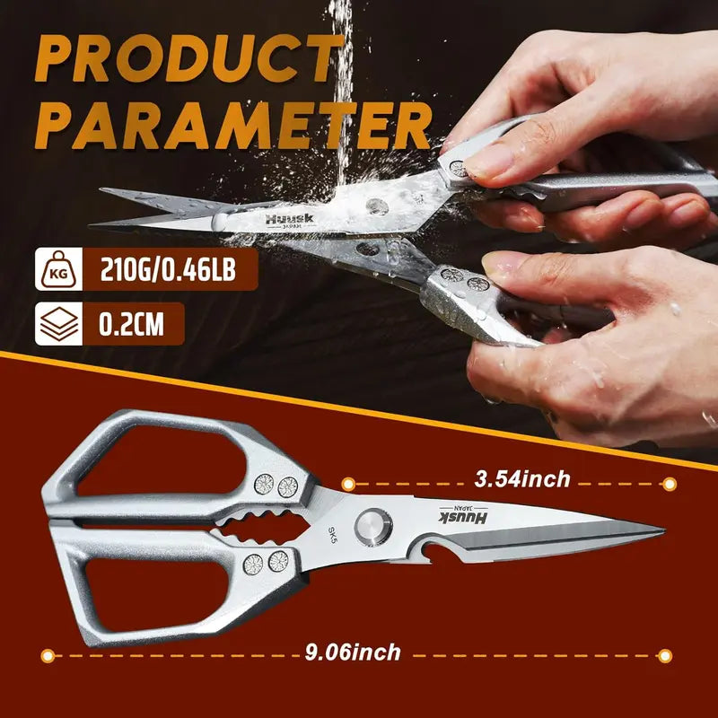 ✨Kitchen Scissors All Purpose -FallFreshness- Stainless Steel Kitchen Shears, ✨Sharp Silver Meat Scissors, Dishwasher Safe, Poultry Shears, Japanese Cooking Scissors for Food, Chicken Bones, and Turkey, Christmas Gift!-102