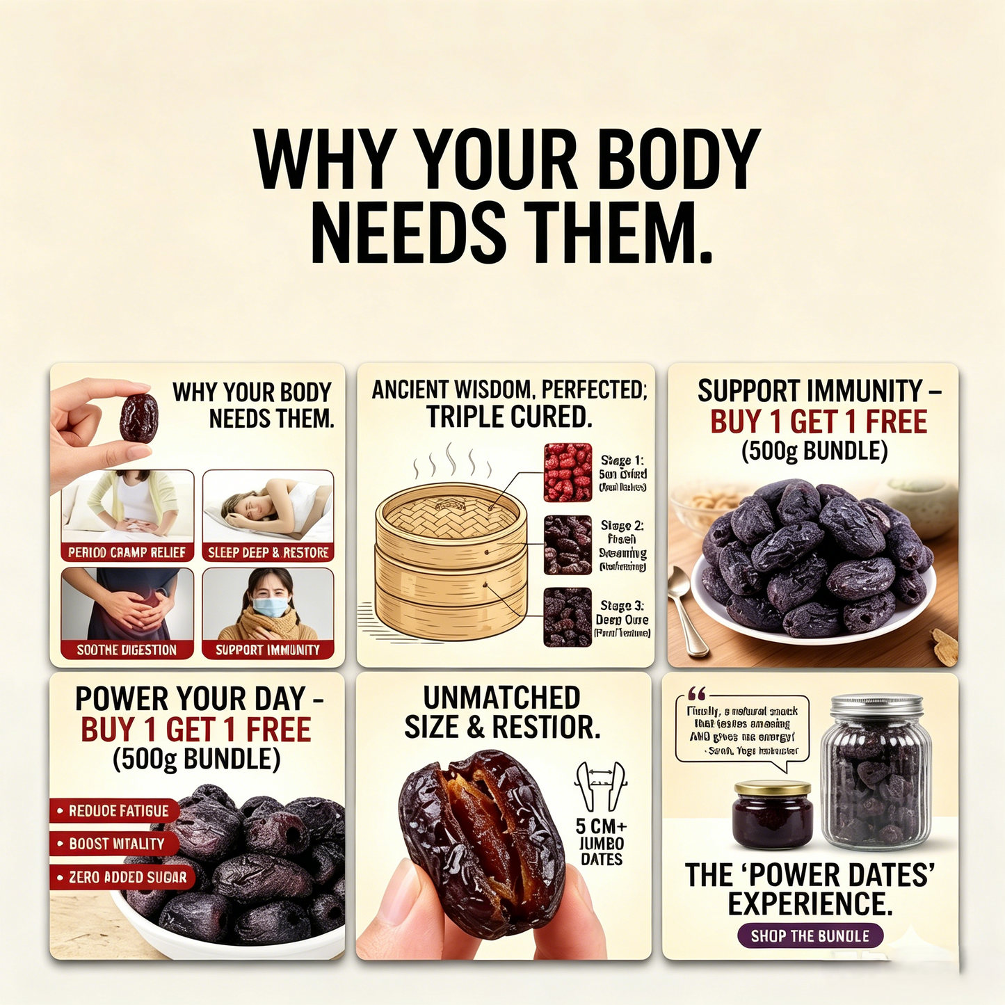 🐵Say goodbye to high-calorie guilt! 🥝Satisfy your cravings with ourfiber-rich Steamed dates-B01