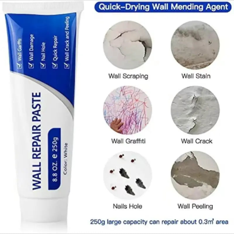 ⚡Crazy-Sale⚡60k-Sold⚡Drywall Patch Repair Kit 250g Wall Mending Agent Multi-functional Quick-drying Paste Adhesive-A01