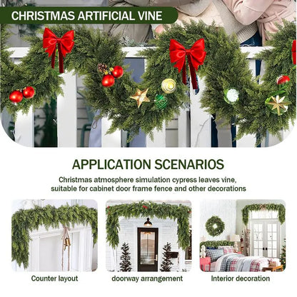 🏆Flash Sale⚡ 50K+ SOLD! Almost Gone-💥🏆Real Touch Winter Cedar Garland-W18