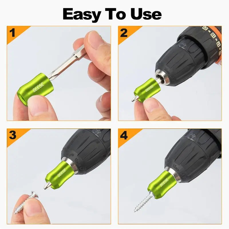【MothersDayGift】Strong Magnetic Screw Ring: 1/4 Inch/ 6.35 mm Universal Magnetic Screw Holder - Removable Magnetic Screwdriver Drill Bit Holder for Hex Screwdriver and Power Bits-A11