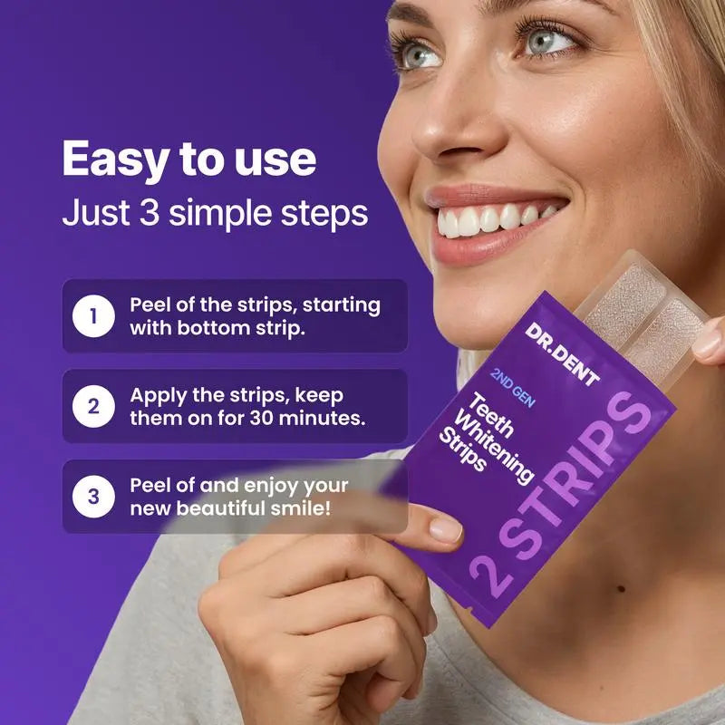 ⚡Flash-Sale⚡100k-sold⚡DRDENT Purple Teeth Whitening Strips - Safe for Enamel - ZDQ8