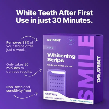 ⚡Flash-Sale⚡100k-sold⚡DRDENT Purple Teeth Whitening Strips - Safe for Enamel - ZDQ8