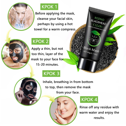 🏆Flash-Sale⏰180K+ SOLD! 💥Rozino Bamboo Charcoal Blackhead Peel-Off Mask with Glycerin & Witch Hazel Extract for Deep Cleansing Pore Shrinking Gentle Moisturizing-#YEP8