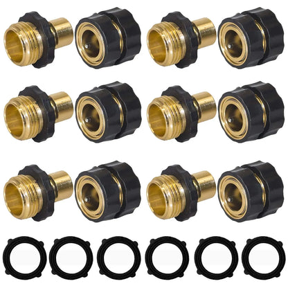 🏆Flash Sale⚡ 340K+ SOLD! 🏆Hourleey Garden Hose Quick Connector, 3/4 Inch Male and Female Garden Hose Fitting Quick Connector-HZ