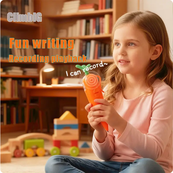 ⚡Flash-Sale⚡100k-sold⚡60-Second Voice Recorder with Playback & Audio Recorder Pen - Cute Carrot-Shaped Recorder Device, Smooth-Writing Ballpoint Pen - Fun & Creative Gift for Kids, Students, Teachers-INT