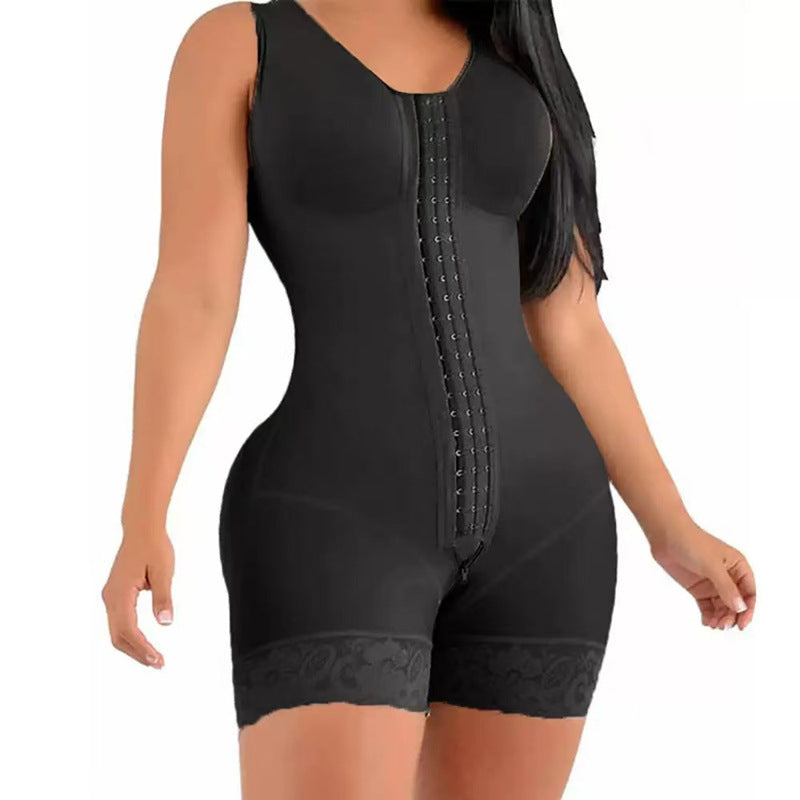 🏆Flash Sale⚡ 50K+ SOLD! 🏆Waist Trainer Bodysuit – Double Layer Tummy Control, Hook & Eye Closure, Open Crotch, Extreme Shaping-#YUN7
