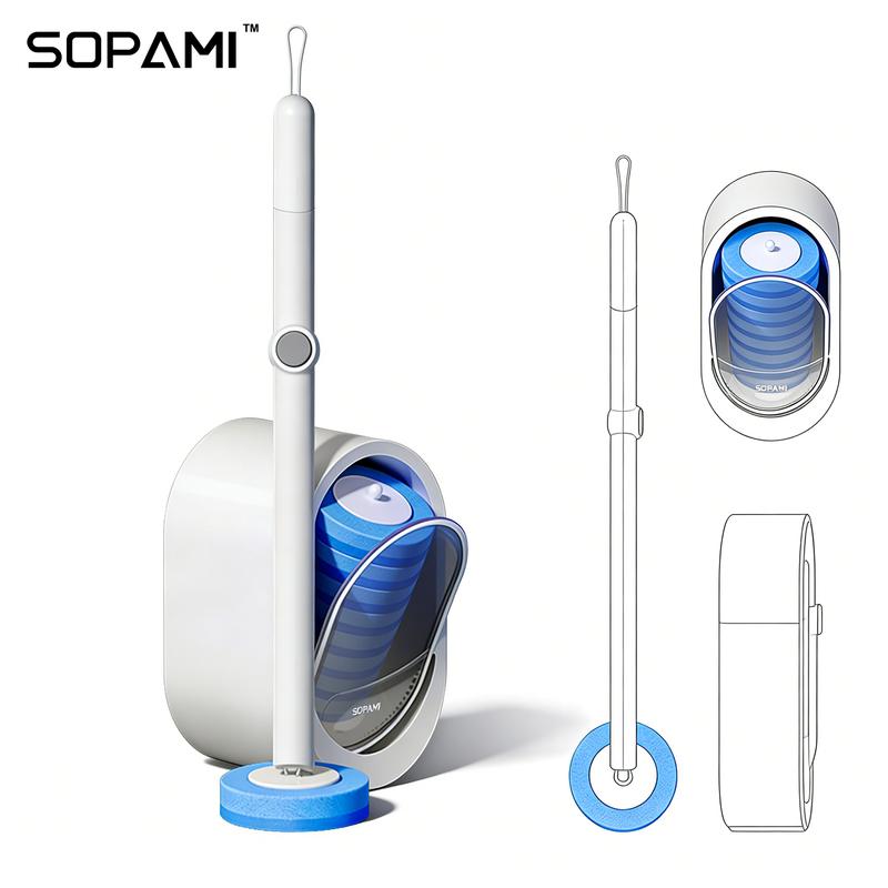 🏆Flash Sale⚡ 50K+ SOLD!💥🏆SOPAMI Toilet Scrubber Kit with Self-Cleaning Disposable Pads -A11