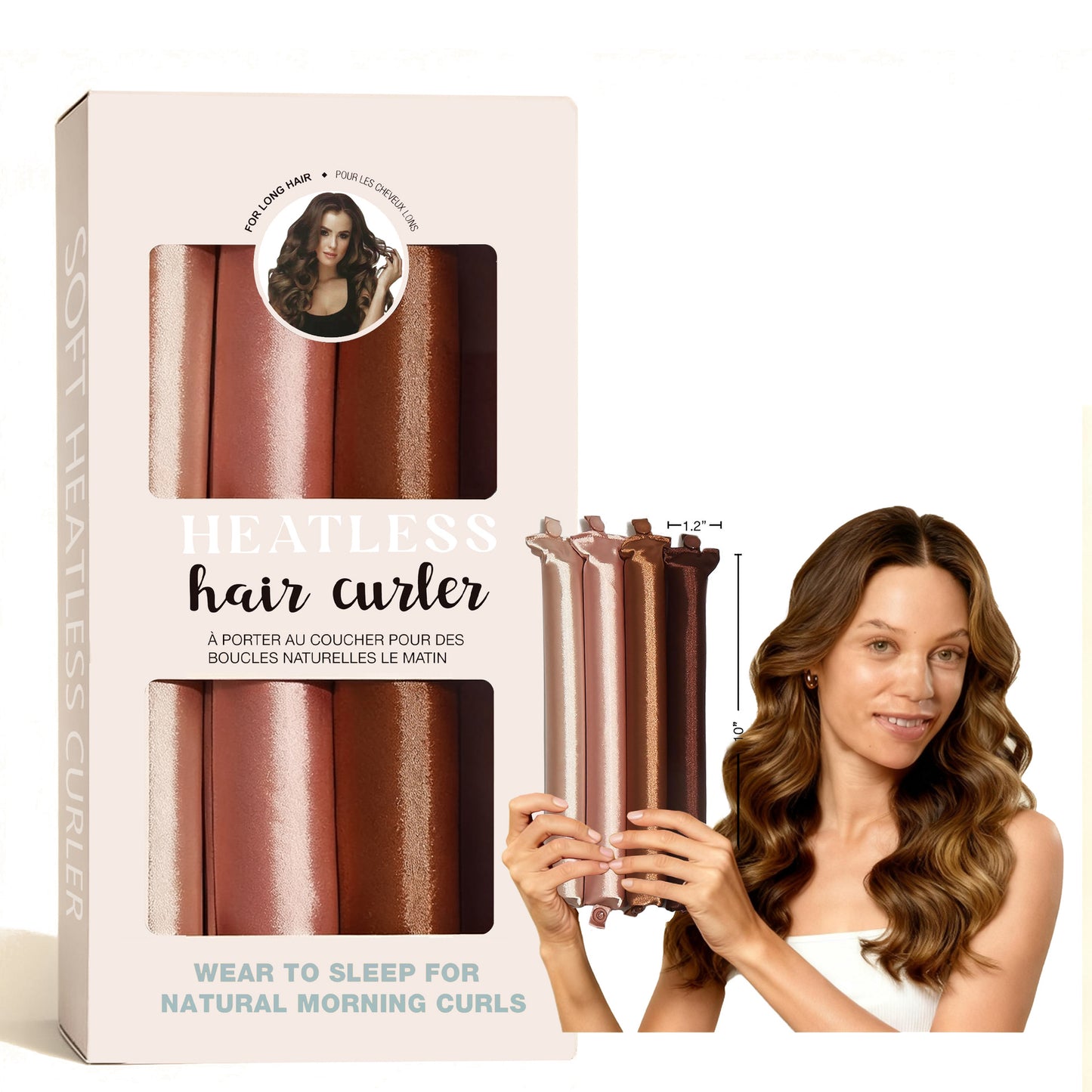 🏆Flash Sale⚡ 50K+ SOLD! 🏆Satin Heatless Curling Rod - Jumbo Flexi Rod, Heatless Hair Curler for Overnight, Soft Hair Curlers, Heatless Curlers for Women-#YUN7