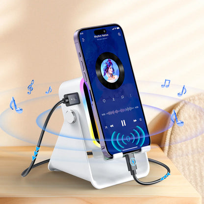 🏆Flash Sale⚡ Newly Upgraded! 🏆Wireless Speaker Phone Stand | 360° LED Universal Holder-HZ
