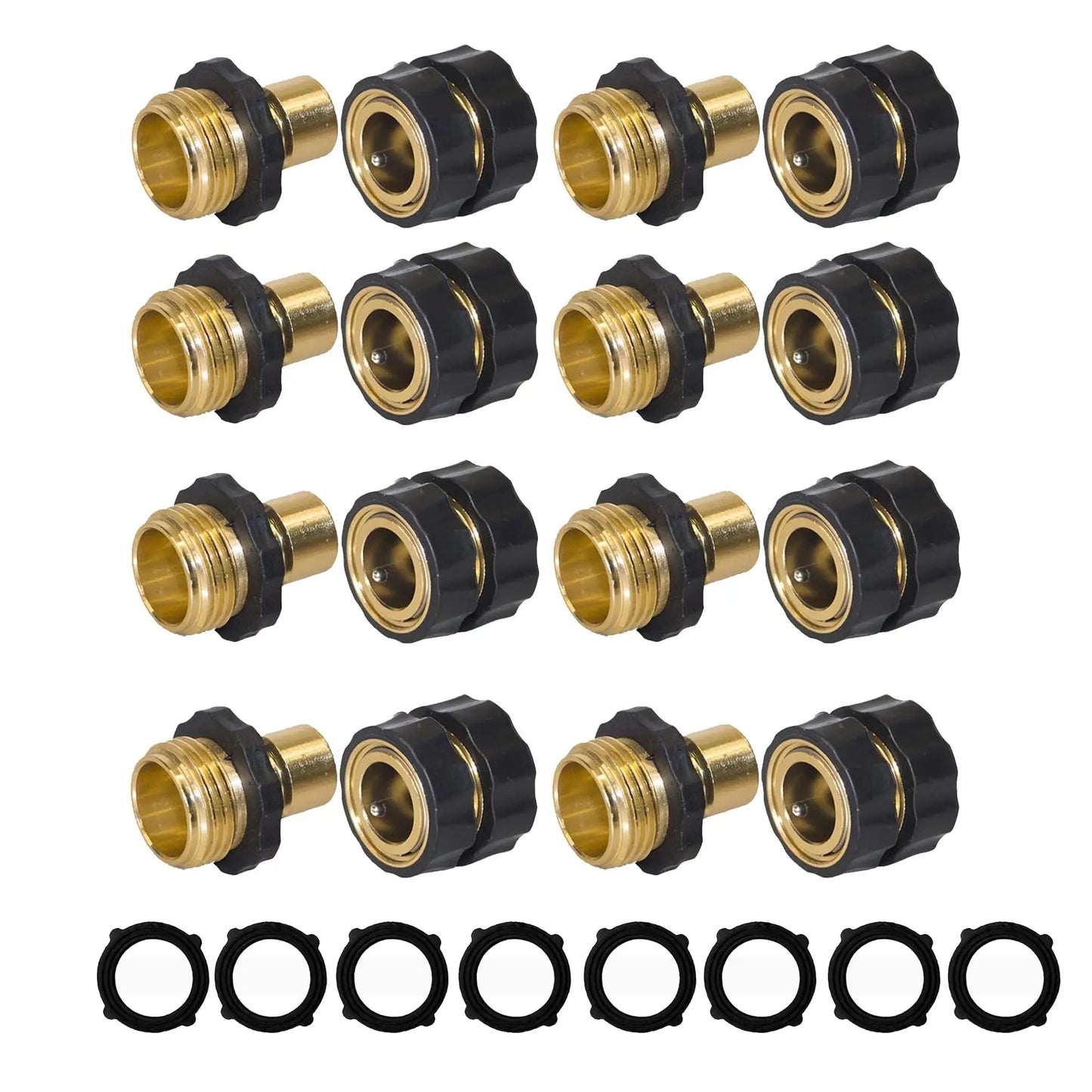 🏆Flash Sale⚡ 340K+ SOLD! 🏆Hourleey Garden Hose Quick Connector, 3/4 Inch Male and Female Garden Hose Fitting Quick Connector-HZ