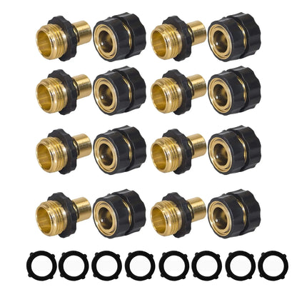 🏆Flash Sale⚡ 340K+ SOLD! 🏆Hourleey Garden Hose Quick Connector, 3/4 Inch Male and Female Garden Hose Fitting Quick Connector-HZ