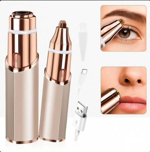 ⚡Crazy-Sale⚡Limited-Time Offer💟2-in-1 Rose Gold Eyebrow & Facial Hair Remover Painless🏆USB Rechargeable-102