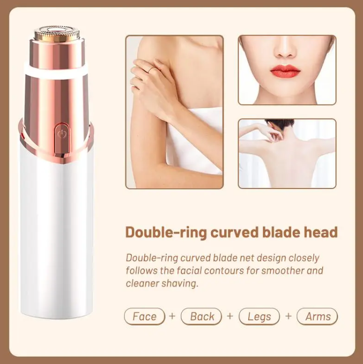 ⚡Crazy-Sale⚡Limited-Time Offer💟2-in-1 Rose Gold Eyebrow & Facial Hair Remover Painless🏆USB Rechargeable-102