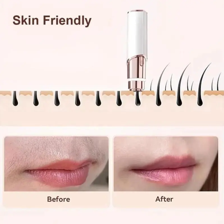 ⚡Crazy-Sale⚡Limited-Time Offer💟2-in-1 Rose Gold Eyebrow & Facial Hair Remover Painless🏆USB Rechargeable-102
