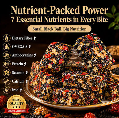 🌿 Natural Red Date Walnut & Black Sesame Squares⚖️✨Guilt-Free Healthy Snack for Weight Management-C7