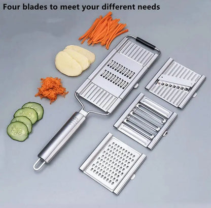 Spring Sale Stainless Steel 4 in 1 Multi-Purpose Vegetable Slicer, with 4 Adjustable Blades for Various Vegetables-A11