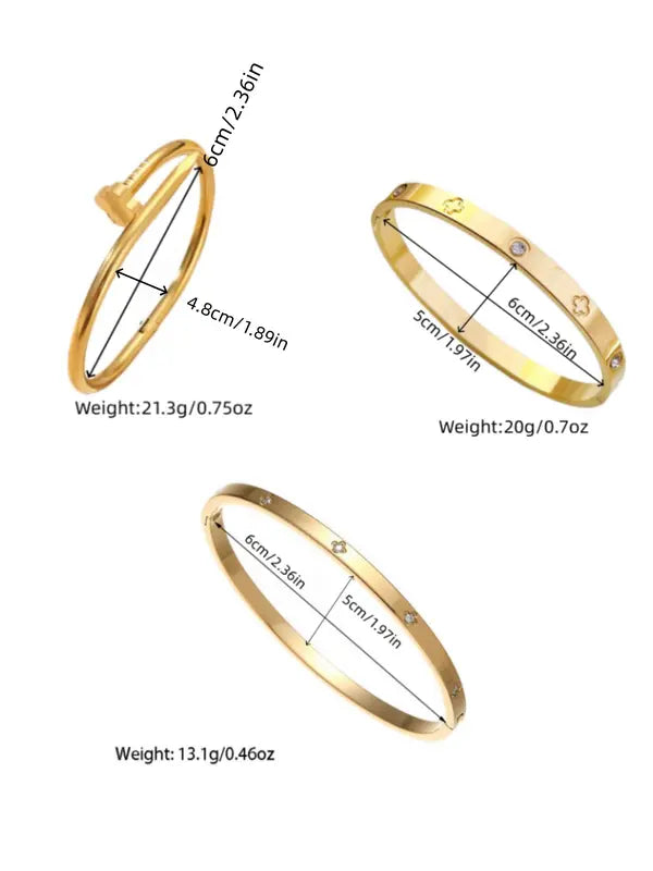 ⏰100K+ SOLD! 💥Women's gold bracelet set, floral nail design, women's casual style jewelry, the perfect gift for her, high-quality bracelet-#YEP8