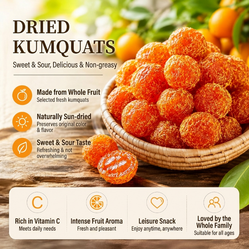 🧡🍊Say goodbye to high-calorie guilt! 🥟Satisfy your cravings with our fiber-rich Licorice Kumquats-K3
