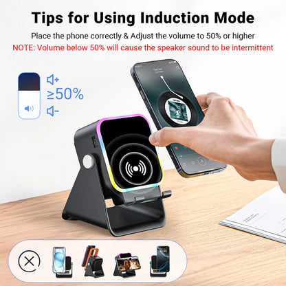 🏆Flash Sale⚡ Newly Upgraded! 🏆Wireless Speaker Phone Stand | 360° LED Universal Holder-HZ