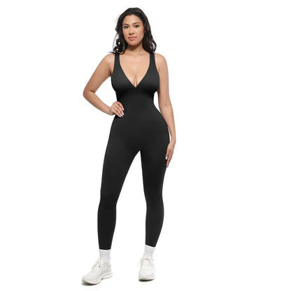 🎉Last Day Promotion 60% OFF💞Deep V Shapewear with Chest Support Breathable High-Waisted Tummy Control Jumpsuit-ZDQ8
