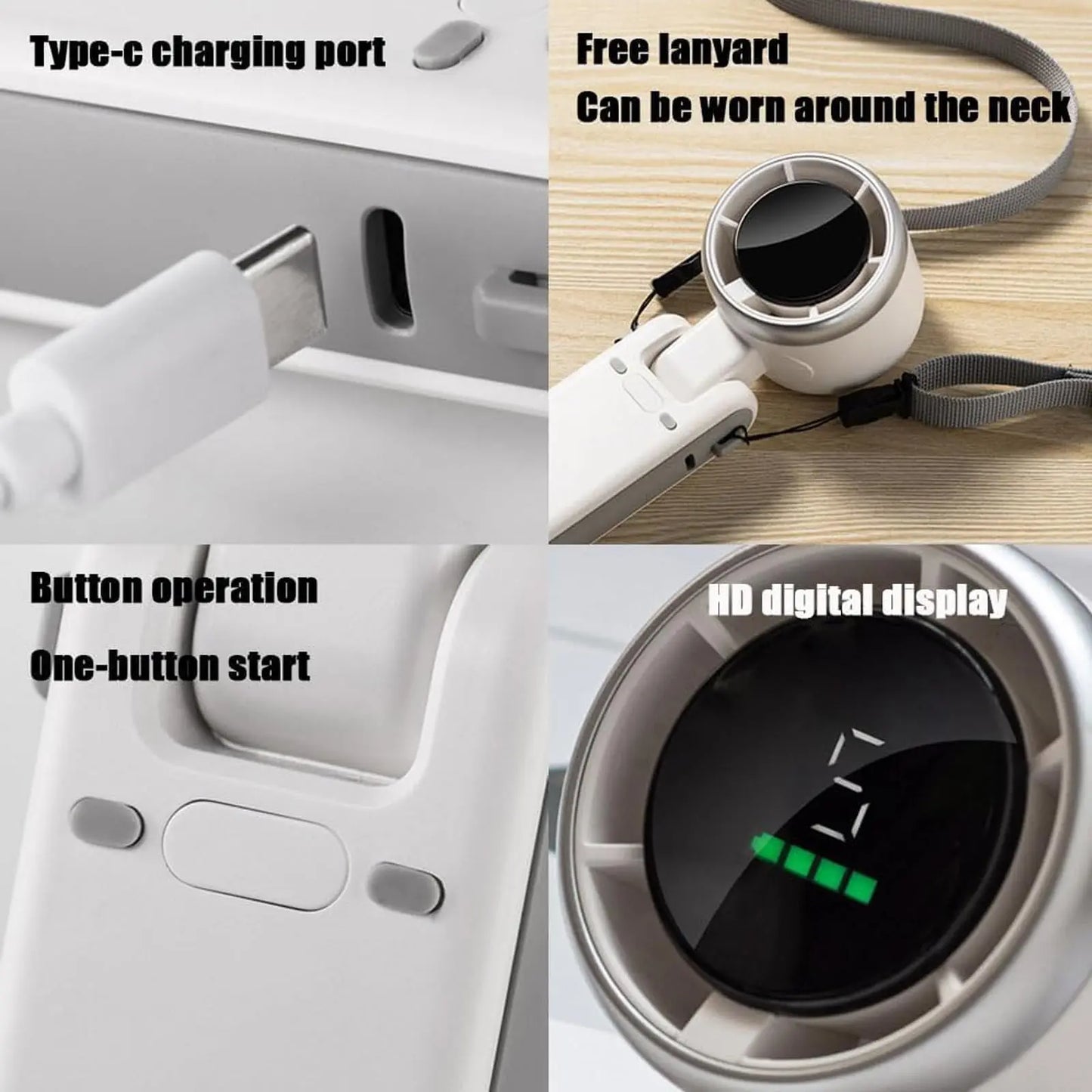 ⚡Crazy-Sale⚡60k-Sold⚡ Portable Turbo Handheld Fan: 12H Long-Life Battery for Travel & Beach-886