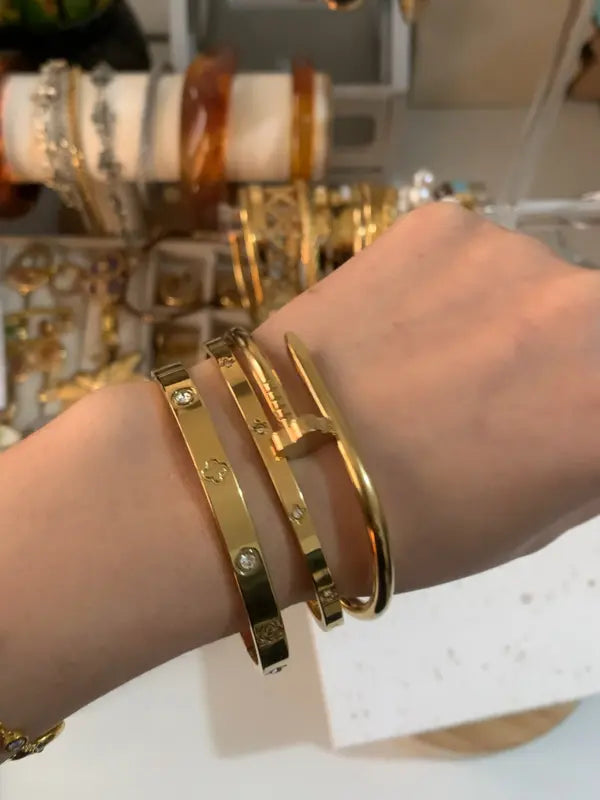 ⏰100K+ SOLD! 💥Women's gold bracelet set, floral nail design, women's casual style jewelry, the perfect gift for her, high-quality bracelet-#YEP8