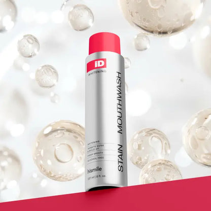 Hismile iD Stain Whitening Mouthwash for White Teeth, Freshens Breath with Essential Oils 237ml -A11