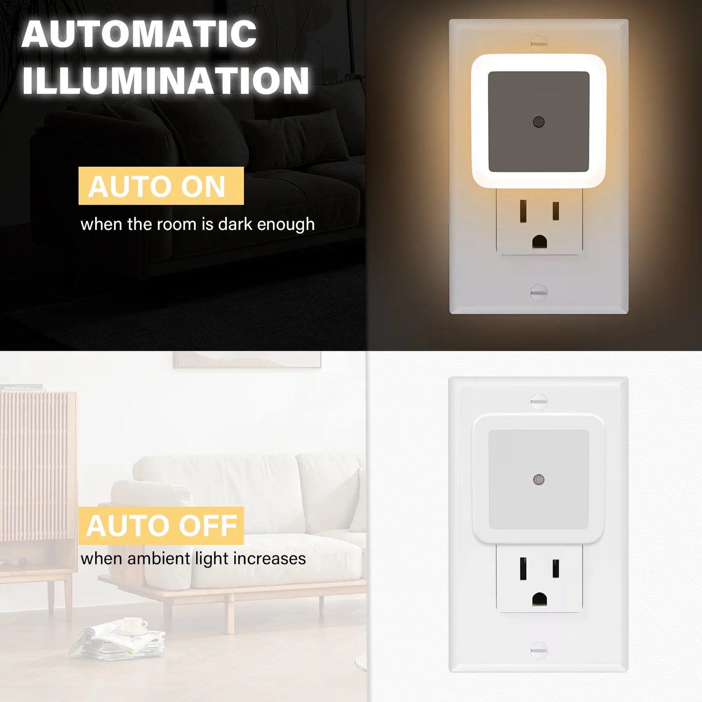 🏆Flash Sale⚡ Newly Upgraded! 🏆Plug-in LED Night Light | Dusk to Dawn Warm White Lamp-HZ