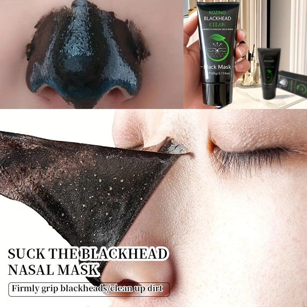 🏆Flash-Sale⏰180K+ SOLD! 💥Rozino Bamboo Charcoal Blackhead Peel-Off Mask with Glycerin & Witch Hazel Extract for Deep Cleansing Pore Shrinking Gentle Moisturizing-#YEP8