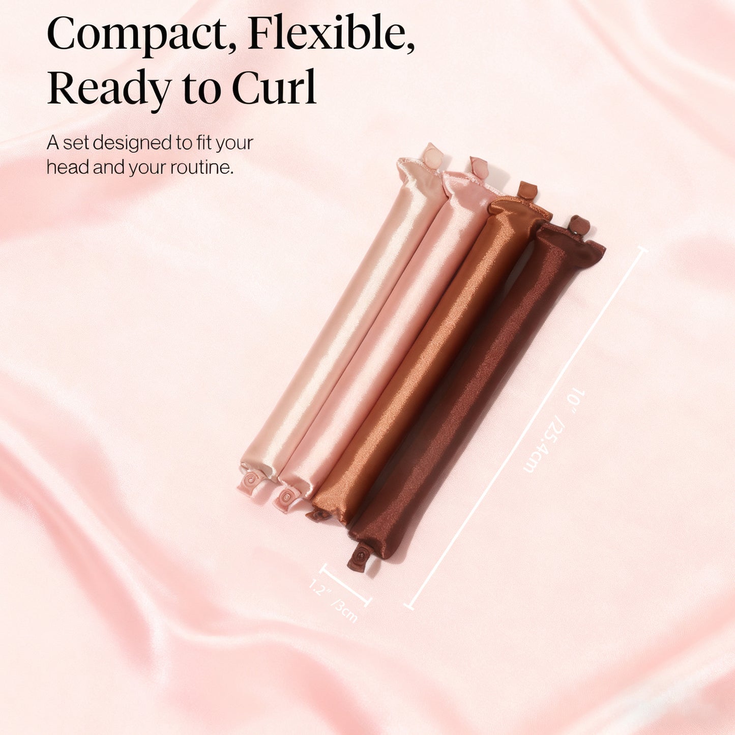 🏆Flash Sale⚡ 50K+ SOLD! 🏆Satin Heatless Curling Rod - Jumbo Flexi Rod, Heatless Hair Curler for Overnight, Soft Hair Curlers, Heatless Curlers for Women-#YUN7