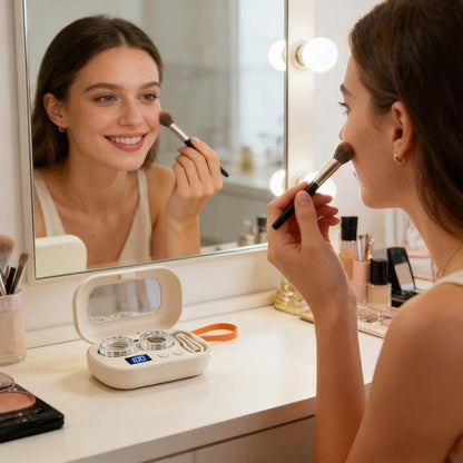 🏆Flash Sale⚡ 50K+ SOLD! 🏆Ultrasonic Rechargeable Contact Lens Cleaner with Vanity Mirror-#YUN7