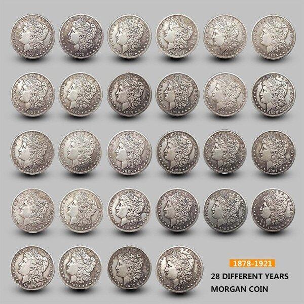 【Complete Set】1878-1921 Morgan Silver Dollar 28PC