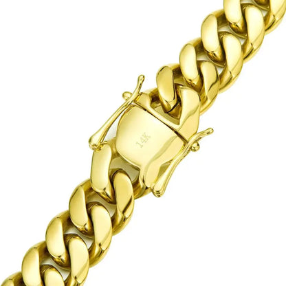 ⚡Crazy-Sale⚡60k-Sold⚡14K Gold Plated Heavy Mens Soild Cuban Link Chain Necklace-A01