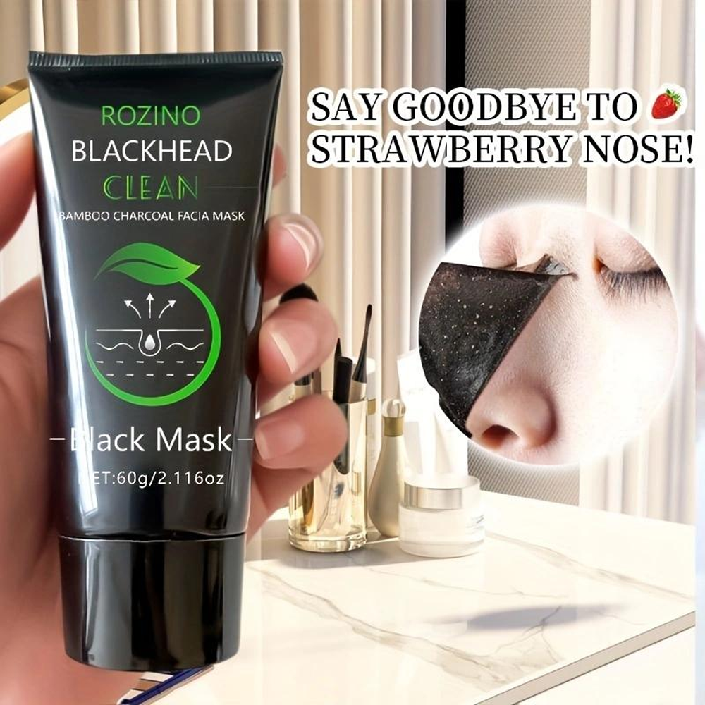 🏆Flash-Sale⏰180K+ SOLD! 💥Rozino Bamboo Charcoal Blackhead Peel-Off Mask with Glycerin & Witch Hazel Extract for Deep Cleansing Pore Shrinking Gentle Moisturizing-#YEP8
