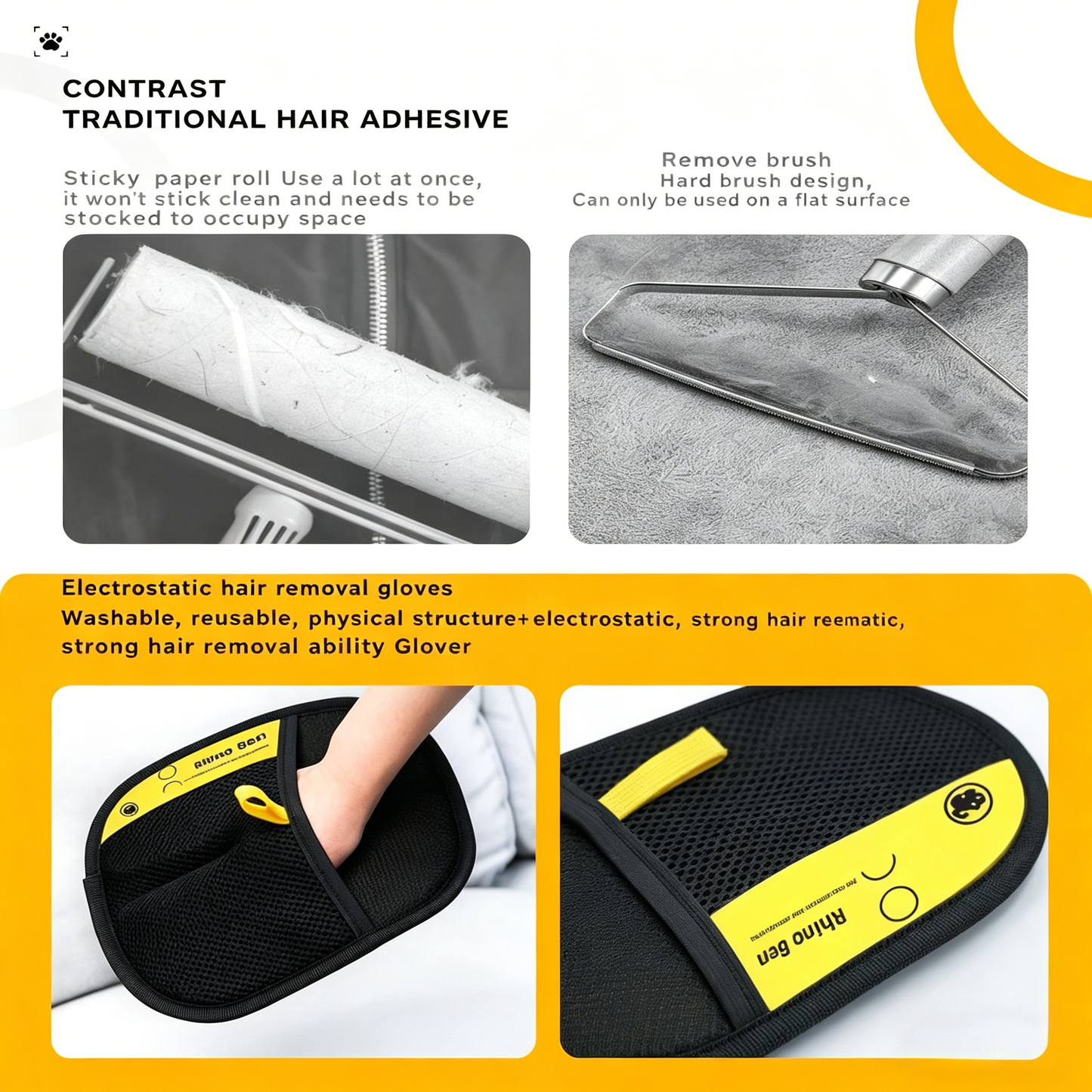 ✨Last Day 50% OFF - Pet hair remover Electrostatic gloves-886