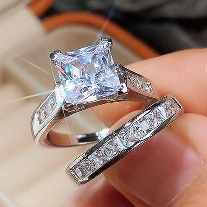 🏆Flash Sale⚡ 50K+ SOLD! 🏆2-Piece Set Fashion Sparkling Cubic Zirconia Rings for Women - Valentine's Day Gift, Wedding Anniversary, Party Jewelry, Bridal Accessory & Romantic Couple Rings-#YUN7