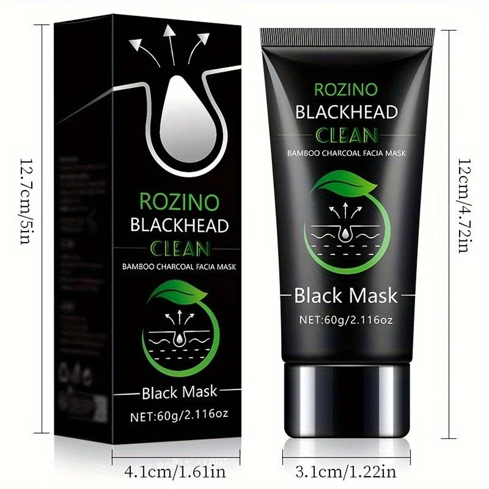 🏆Flash-Sale⏰180K+ SOLD! 💥Rozino Bamboo Charcoal Blackhead Peel-Off Mask with Glycerin & Witch Hazel Extract for Deep Cleansing Pore Shrinking Gentle Moisturizing-#YEP8
