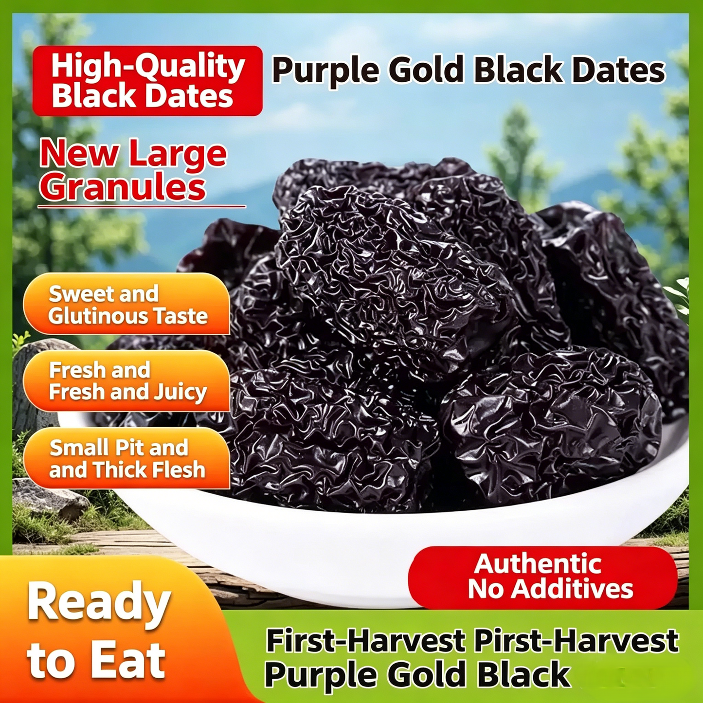 💛Flash Sale⚡ 60K+ SOLD! 🖤 Purple Crystal Black Dates，✅Zero Sugar Friendly，0 preservatives added-K3